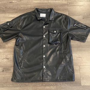Embellish Black Button Up Shirt